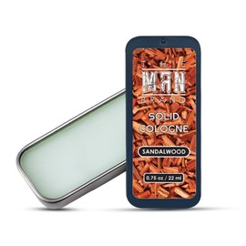 The Man Brand Sandalwood Solid Cologne, Men's Sandalwood Perfume Balm in Vintage Slide Tin, (0.75 Ounce)