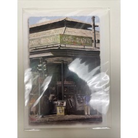 Young Hawaii "Oahu Market" Color Pencil Print Hawaiian Greeting Card w/ envelope