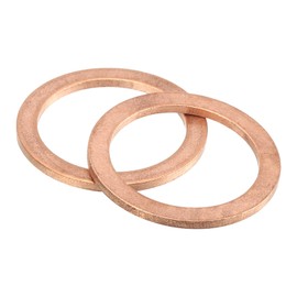 sourcing map 10Pcs M27 Flat Washer, Copper 27mm ID x 35mm OD x 2mm Thick for Bolt Screw, Factories Repair, Kitchens, Shops, and Outdoor Construction, Red