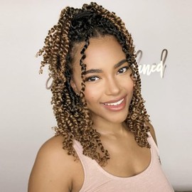 Passion Twist Crochet Hair for Black Women 6 Inch 8 Packs T1B/27#
