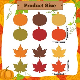 Zhanmai 60 Packs Fall Sticky Notes Bulks Paper Maple Leaf and Pumpkin Autumn Leaves Pumpkin Self-Adhesive Notepads Thanksgiving Memo Pad Message Reminder for Office Home School Supplies