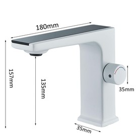 DUSJYOHRD Smart Bathroom Basin Faucet LCD Digital Display Screen Mixer Taps Hot Cold Water Mixer Tap Brass Bathroom Crane Deck Mounted