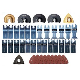 Oscillating Tool Blades, Mutil Tool Blade Kit, FastCraft 40pc Wide Assortment Blades Half Moon Sander Pack All Industrial & PRO Grade Tough Cut -Power Multi Tool Sold Separately- Bulk Pack [No Box]