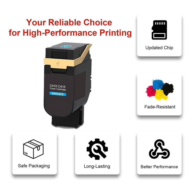 Eficazink C410 C415 Standard Yield Toner Cartridge Work for VersaLink