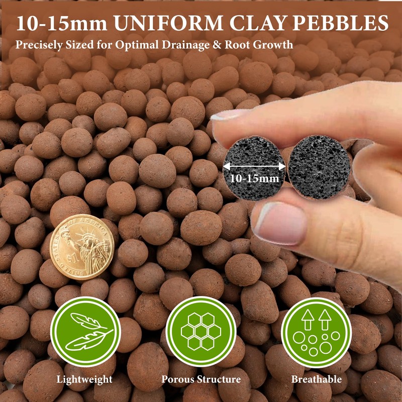 BIOMAND 12qt LECA Clay Pebbles for Plants, 10-20mm LECA Balls