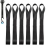 Walquicks 6 Pieces Black Soft Loop Tie Down Straps, Heavy
