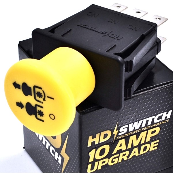 HD Switch 10 AMP Upgrade Blade Clutch PTO Switch Replaces Scag 483957 481687 - Yellow