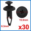 VekAuto 30 Pcs 6.3mm Retainer Clips Plastic Rivets Mud Flaps