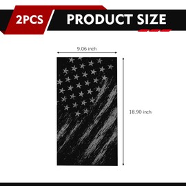 CyperFair 2 PCS Car B Pillar Stickers, American Flag Patriotic Vintage Trim Sticker, Waterproof Cuttable Decoration with Self-adhesive, Anti-scratch Protective Film for Door Window Pillar (Black)