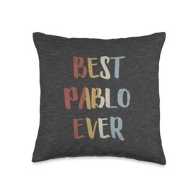 Best Pablo Ever Retro Vintage Name Gift Dark Heather Gray Throw Pillow