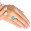 Jeweloporium Blue Quartz 925 Silver Ring for Women Gemstone Cocktail