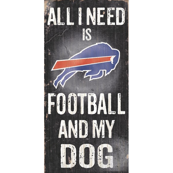 Fan Creations N0640 Buffalo Bills Football and My Dog Sign Navy, 6" x 12"