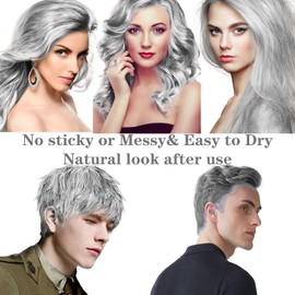 HAIOLORPRO White Hair Color Wax, Washable Temporary Hair Color Dye for Kids, Natural Instant Color Wax Hairstyle Cream Hair Pomades for Women & Men Party Cosplay Halloween（White）