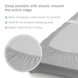 Changing Pad Cover Set - 100% Organic Cotton - 2 Pack 16X32 - Perfect for Cradle and Bassinet - Silky Soft and Hypoallergenic - Great Baby Shower/Registry Gift