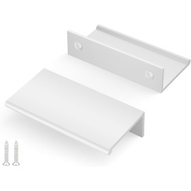 Peaha 10 Pack Kitchen Cabinet Handles 2-1/2 inch White Pulls for Dresser Drawers Door Edge Finger Pull Hardware