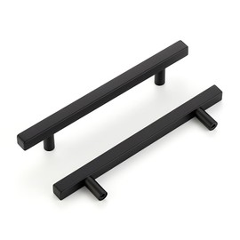 HOME EDIT 10 Pack Cabinet Pulls 5 Inch Hole Center Square T Bar Kitchen Cabinet Handles Stainless Steel Cupboard Drawer Handles Kitchen Cabinet Hardware Dresser Drawer Pulls 7-3/8" Length