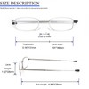 REAVEE 3 Pack Folding Reading Glasses with Keychain Compact Bags