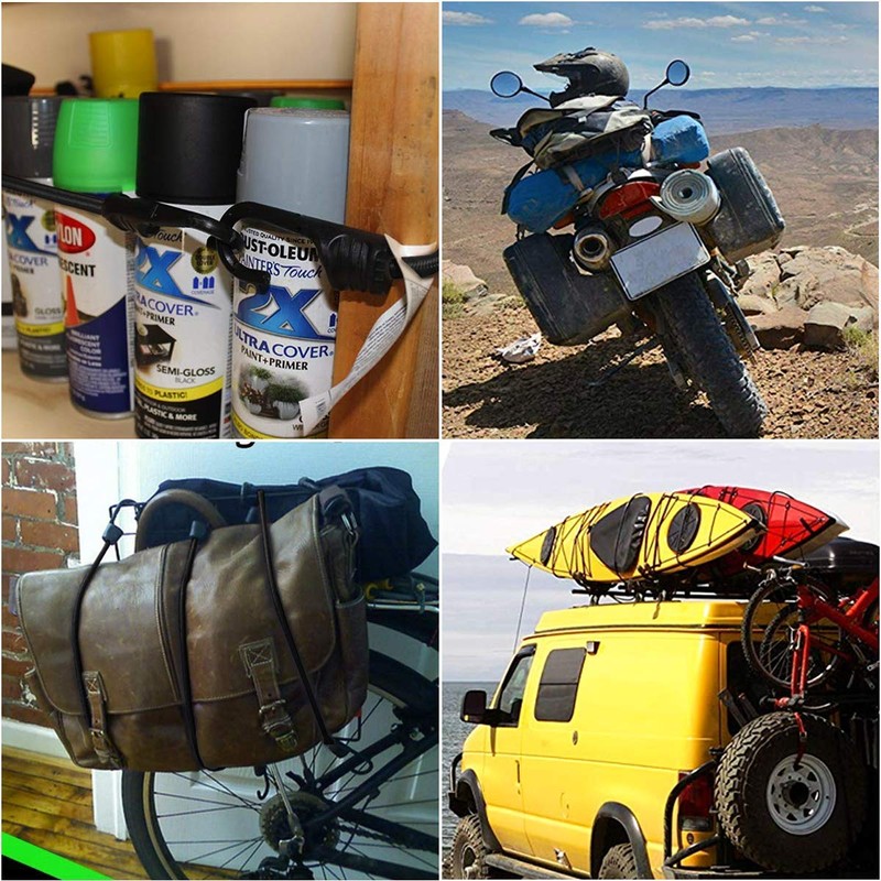 ZHOUBIN 48 Inch Black Bungee Cords with Hooks Heavy Duty,