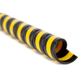 Safeplast Safe-Spiral DUO Hydraulic Hose Spiral Wrap Ø 12 mm, Durable Cable Spiral and Pipe Cover Protector, Flexible Sleeve, Protective Tube for Bundling Hoses and Cables, Black-Yellow, 10 m Length