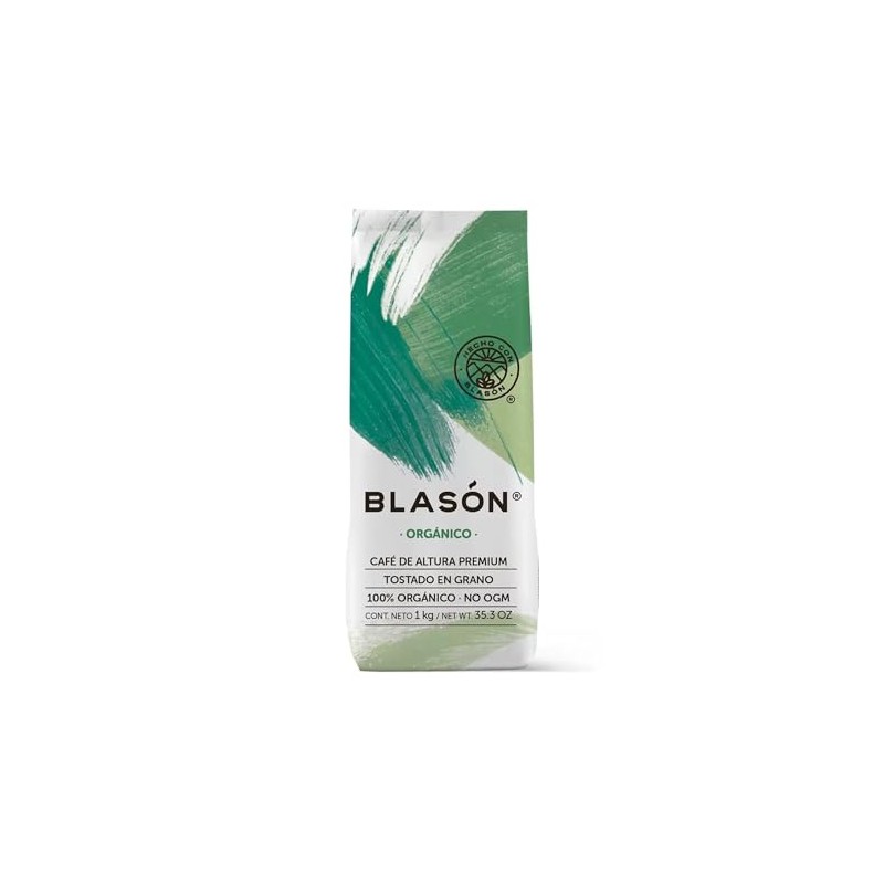 Blasón Café En Grano Orgánico Premium y Tostado 1 Kg