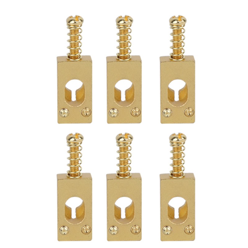 6Pcs Guitar Bridge Saddle Brass String Saddles Replacement Electric Guitar