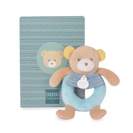 Doudou & Compagnie | Le Rattle – Maé the Bear | Early Learning Game for Children | Develops Fine Motor Skills, Vision and Coordination | Birth Gift Idea | Lost Soft Toy Guarantee | CE Standards