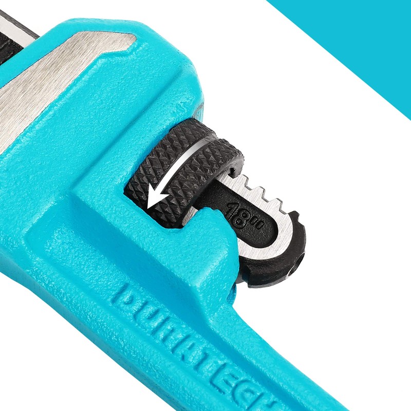 DURATECH 18-Inch Heavy Duty Pipe Wrench, Adjustable Plumbing Wrench, Malleable