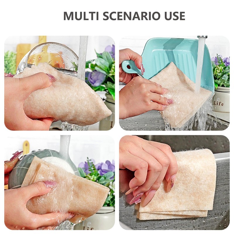 Taoluwin 10Pcs Dish Cloths, Kitchen Wash Cloths, Thickened Cellulose Sponge
