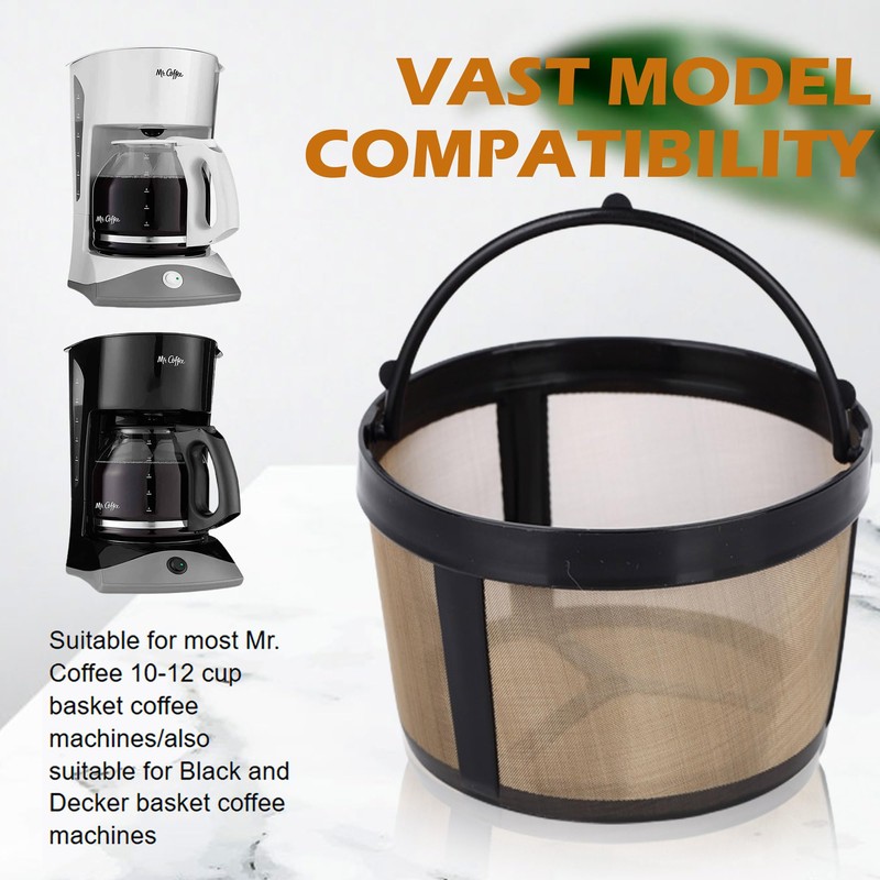 HESSION Permanent Coffee Filter 8-12 Cup Basket Fits Mr Coffee