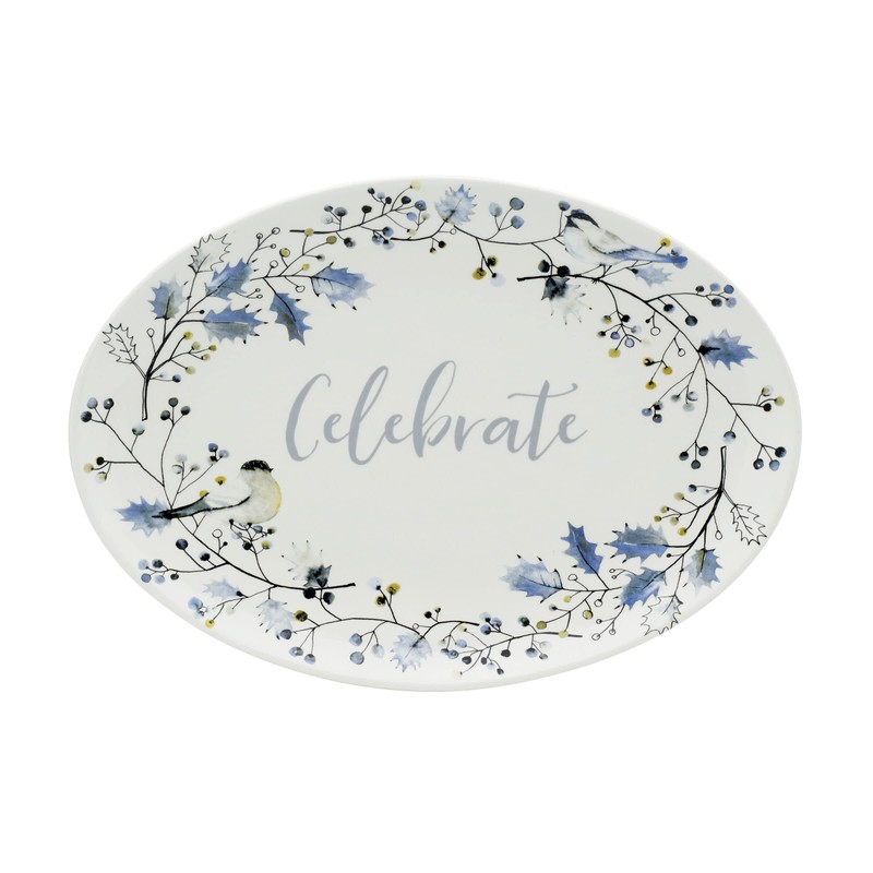 Fitz and Floyd Noel Noir Set of 2 Holiday Platters,