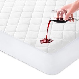 Linens World waterproof Mattress Protector King, Soft Premium Quilted King Size Mattress Protector, Ultimate Comfort and Protection Mattress Protector King Size, Hypoallergenic, Easy Care, White
