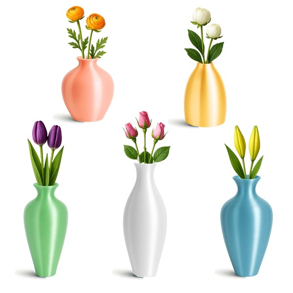 Cute Mini Vase Magnets for Fridge – 5 Pcs Tiny