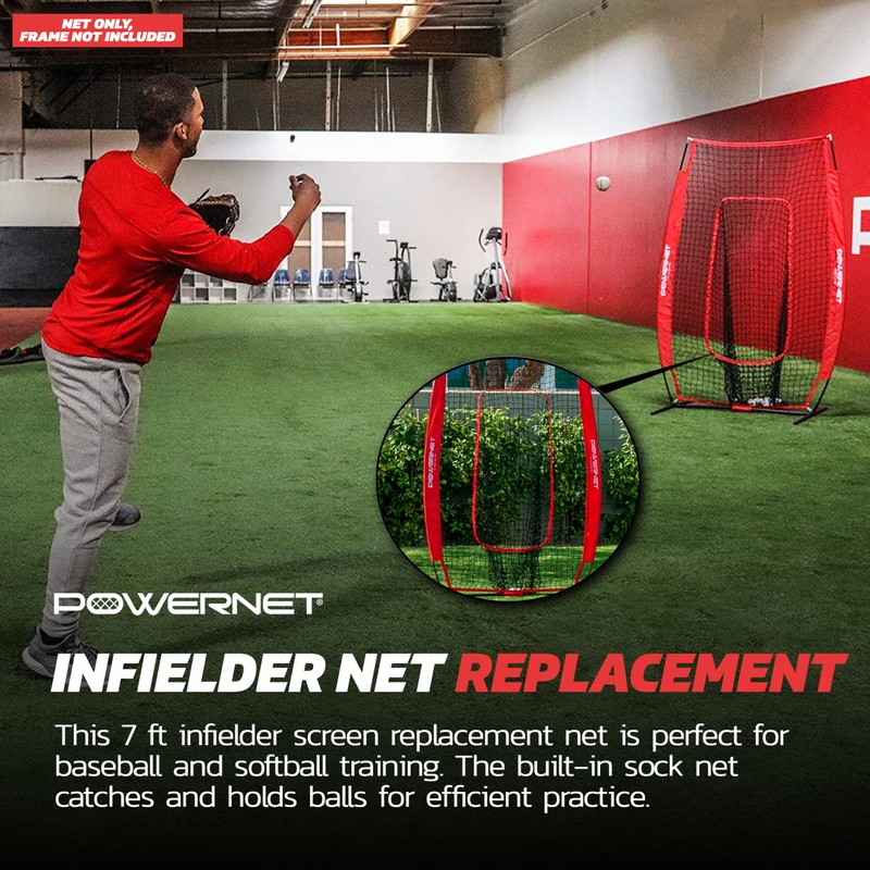 PowerNet 4x7 FT Portable Infielder Training NET ONLY, Softball &