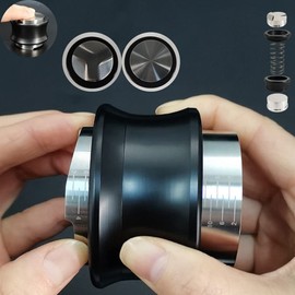 Oiiwowi Tamper 51Mm, Dual 2 in 1 Leveler Distributor Adjustable Flat Spring Tampers with Scale Coffee Tool