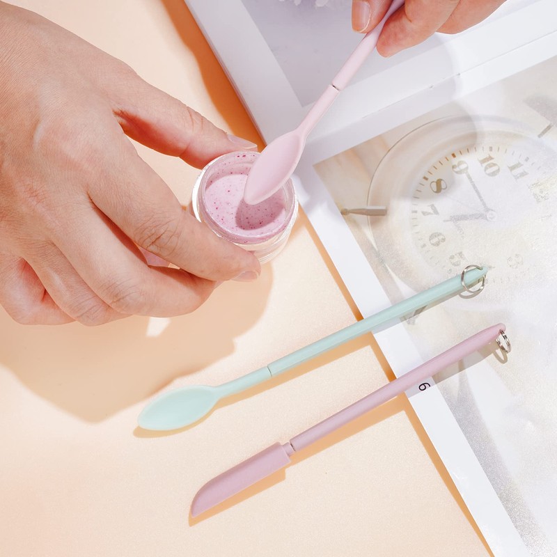 8Pcs Mini Silicone Telescopic Spatula and Scooping Spoon Set Tiny