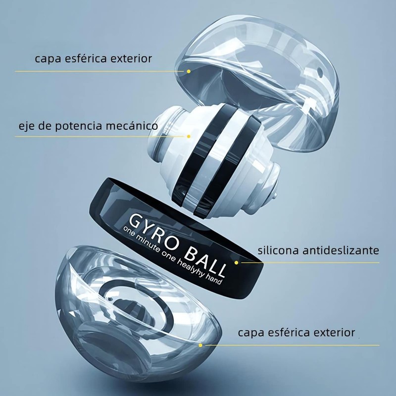 TOPTHEROAD Pelota de Giroscopio para Ejercicios, Entrenador de Muñeca con