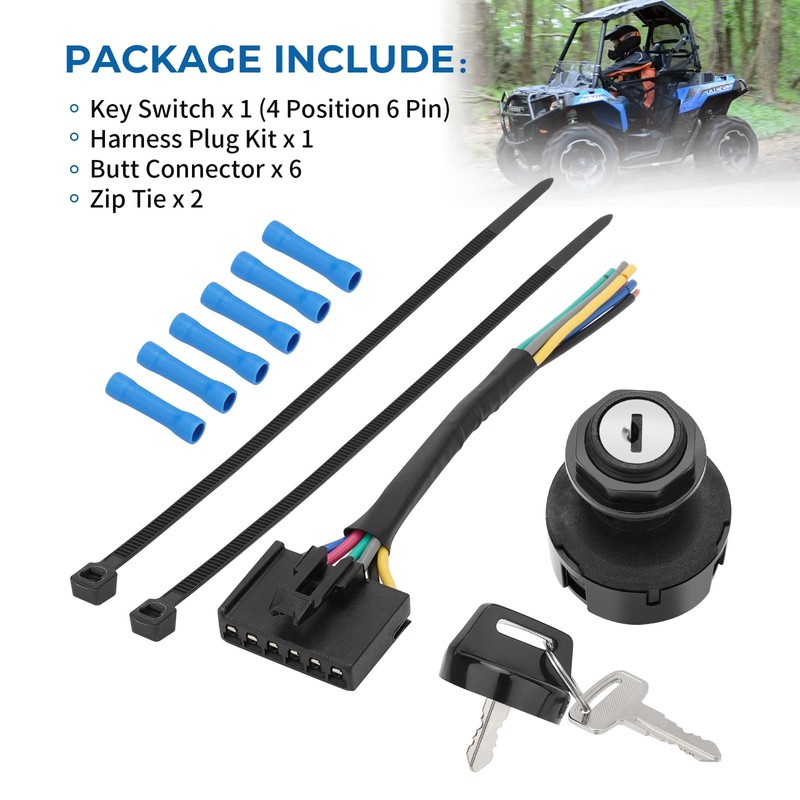 M MATI Ignition Key Switch 4 Position 6 Pin &