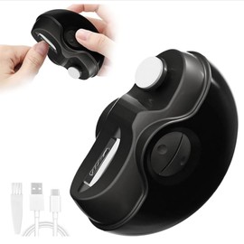 2 in 1 Electric Polishing Automatic Nail Clippers,New Electric Nail Clipper Nail Trimmer with 2 Adjustable Speeds,Safe Nail Trimmer Electric Automatic for Adults,Kids, Seniors,Christmas Gift.（Black