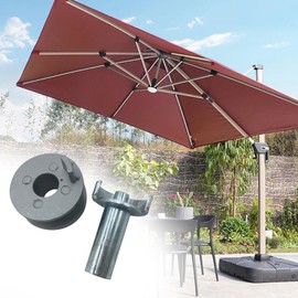 perfk Patio Umbrella Accessories, Metal Umbrella Stand Holder for Outdoor Patio, 6 cm, Replacement Part, Outdoor Umbrella Accessories for Balcony, Patio Umbrella, 1 Set