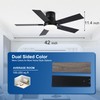 42 Inch Ceiling Fans with Lights and Remote,Flush Mount Black