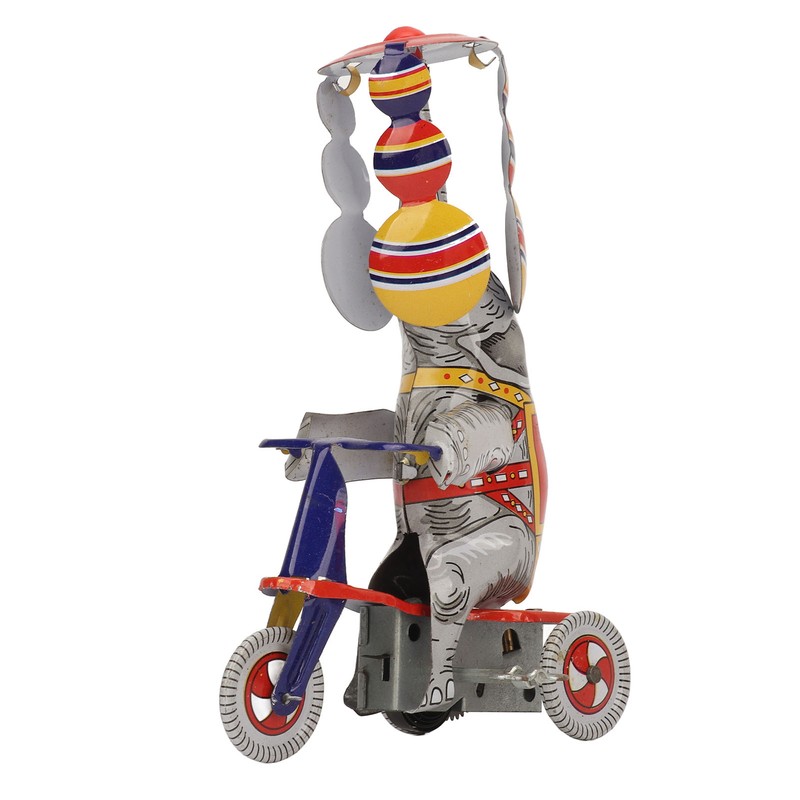 Elephant On Tricycle Tin Toy Retro Iron Handmade Elephant On
