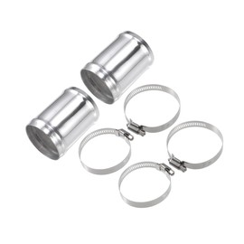 REPAIROCK OD 2.25" 57mm Length 3" 76mm Aluminum Alloy Tube Intercooler Pipe Straight Air Intake Tube with 4 Clamps Silver Tone for Car Auto Replacement Parts