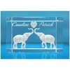 ELUNO 3D Glass Cuboid | Elephants in Love with Heart