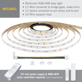 Armacost Lighting RibbonFlex Pro 24V RGB+WW LED Strip Light Tape 36 + 36 +36 LED/m, 32' (10M) 645250