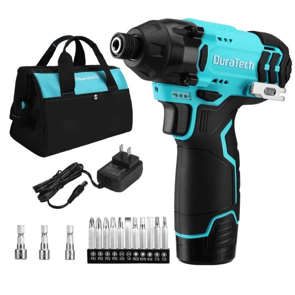 DURATECH 12V Cordless Impact Driver 1/4” Electric Impact Driver 0-2400RPM