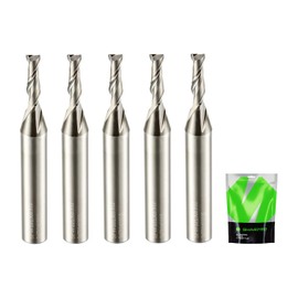 SHARPRO Upcut Spiral Router Bit Set 1/4 Inch Shank 1/8 Inch Cutting Dia. CNC Up Cut Router Bit Solid Carbide, Ideal for Wood Cutting, Slot Mortise, Engraving (5PCS)