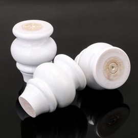 4PCS 90mm Height Black Wooden Furniture Legs for Table Sofa Desk Legs Gourd-Shaped … (9cm, White)