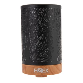 HZEX Black Iron Treeline Aromatherapy Essential Oil Diffuser with Remote and 7 LED Lights, 120ml Water Tank, Whisper-Quiet for Bedroom, Office, Baby Room, Comes w/Remote