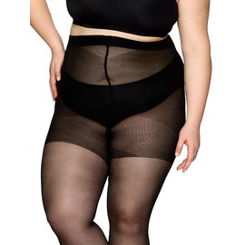 Vogue Curvy 40 Denier Semi-Opaque Tights Large Sizes / Plus Size Matt, 1 Pair, Black (1210 Black)