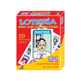 TEACH PLAY | Juego de Lotería Didáctica para Niños y Adolescentes de Profesiones y Oficios en Inglés | Incluye 50 Profesiones y Oficios en Idioma Inglés | Lotería Jobs and Occupations